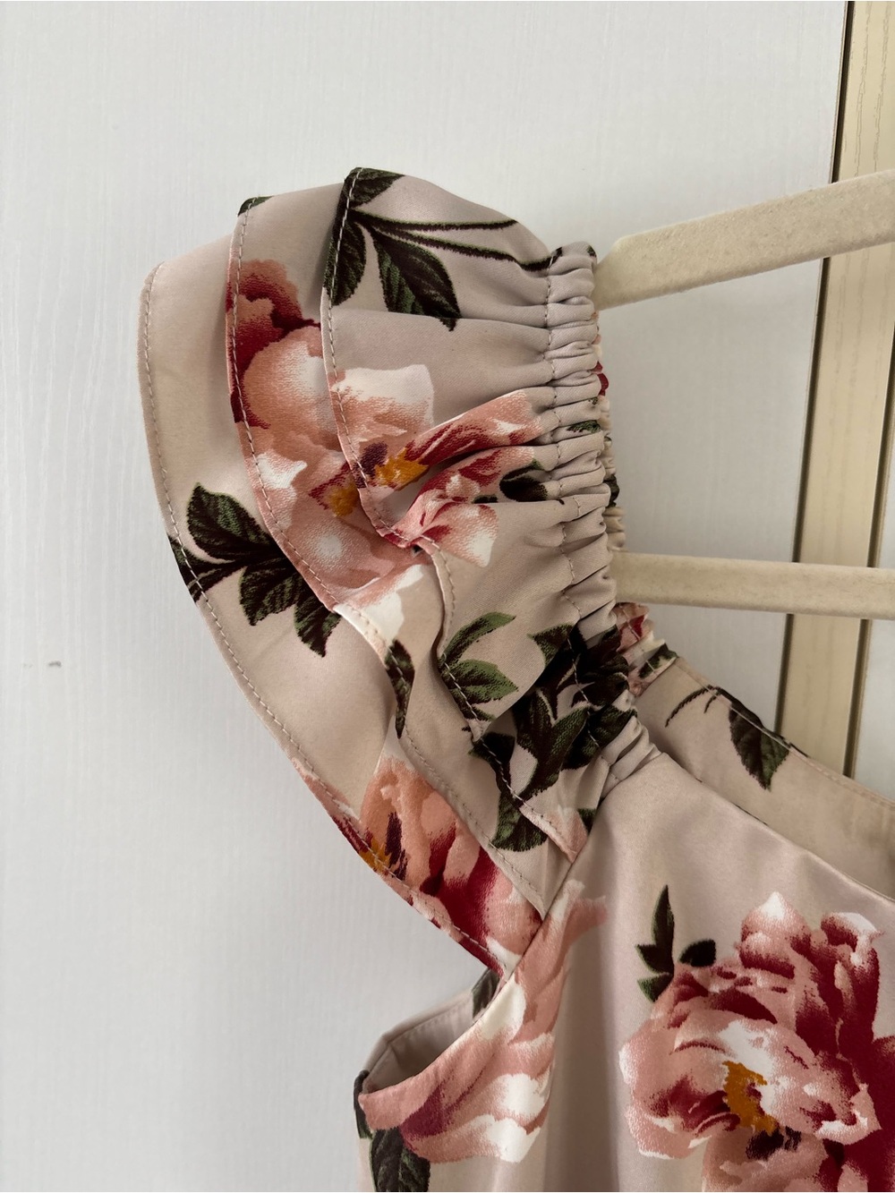 Hand Made Floral Ruffle Mini Dress Cottagecore Coquette Romantic Pink Wedding - Picture 3 of 11